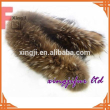 buena calidad china natural o teñido de piel de mapache de color real piel de mapache recorte para la capucha